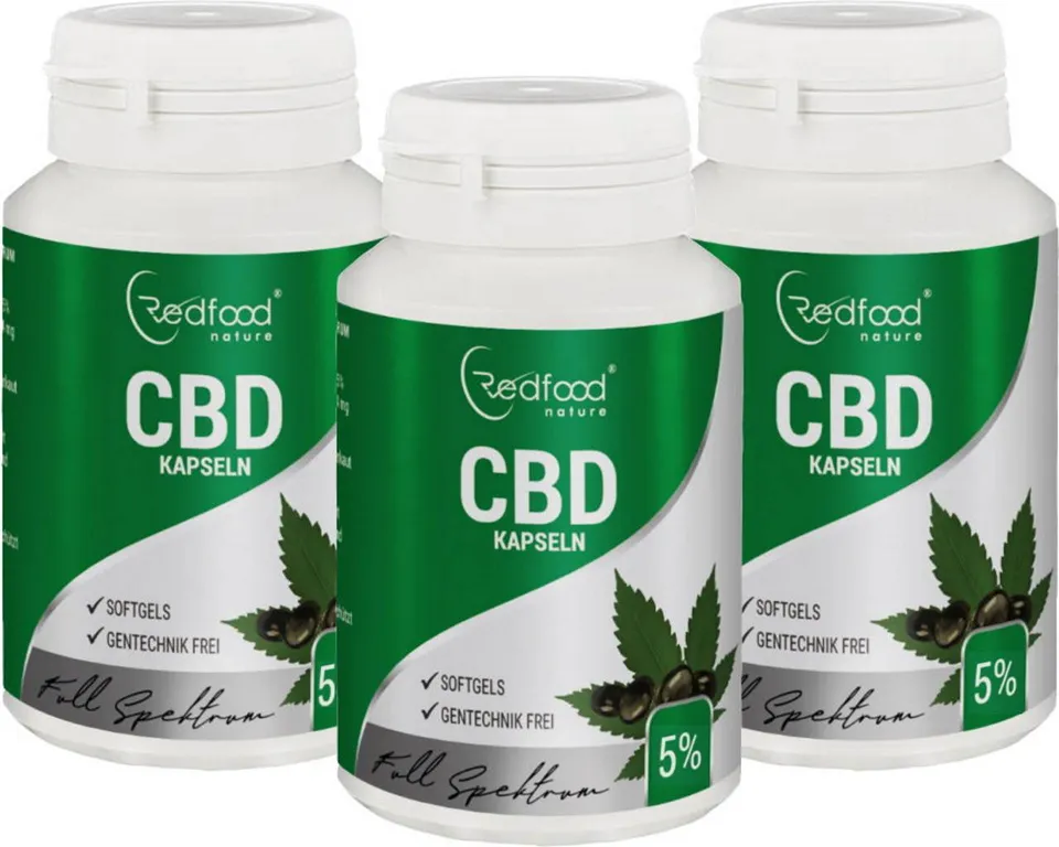 redfood-cbd-kapseln-5-10mg-3er-pack-vollspektrum-vegan image 1